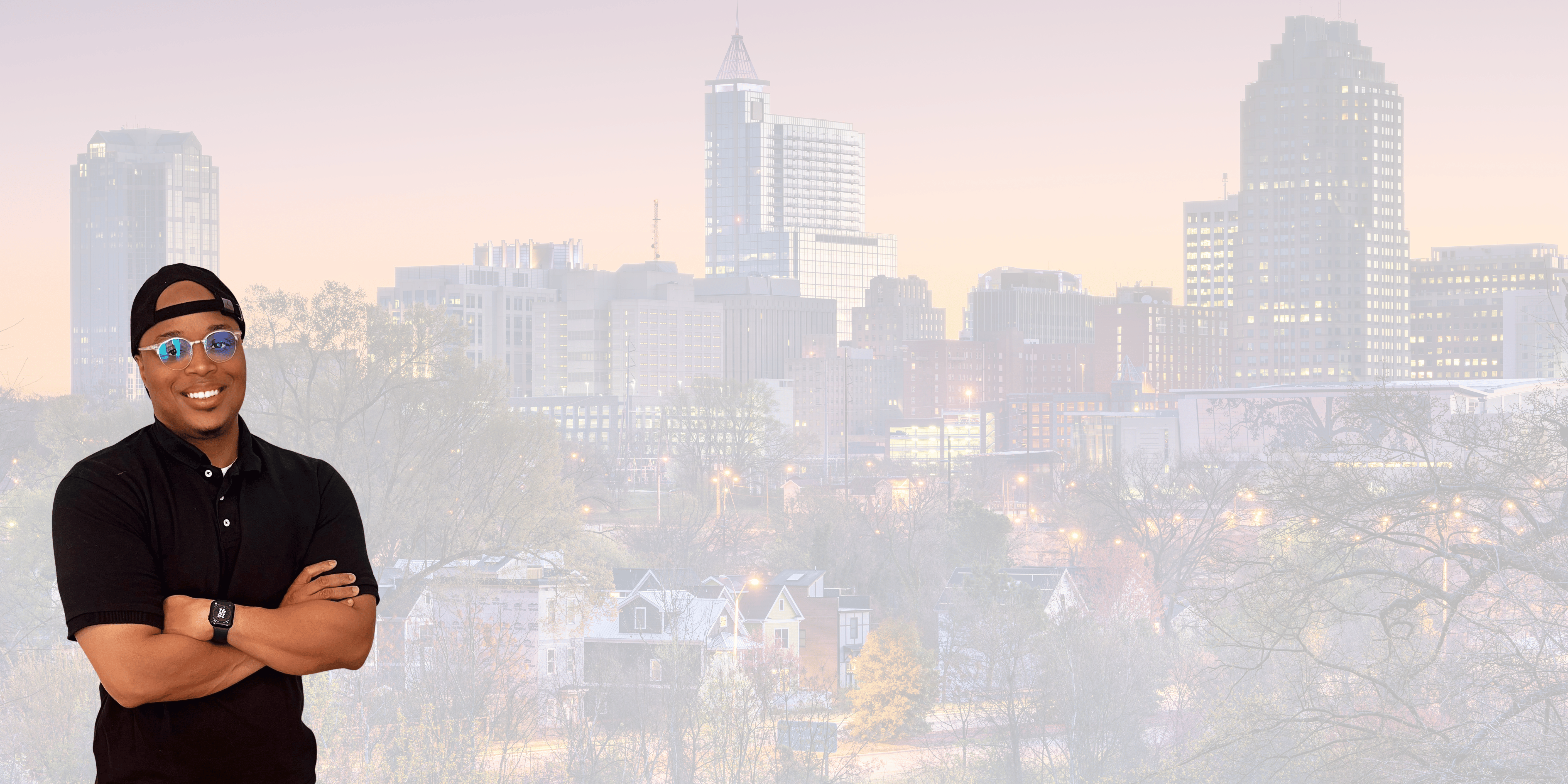 Raleigh Skyline | A Dynamic City of Growth and Opportunity The vibrant Raleigh, North Carolina skyline, featuring modern skyscrapers and a beautiful clear sky.