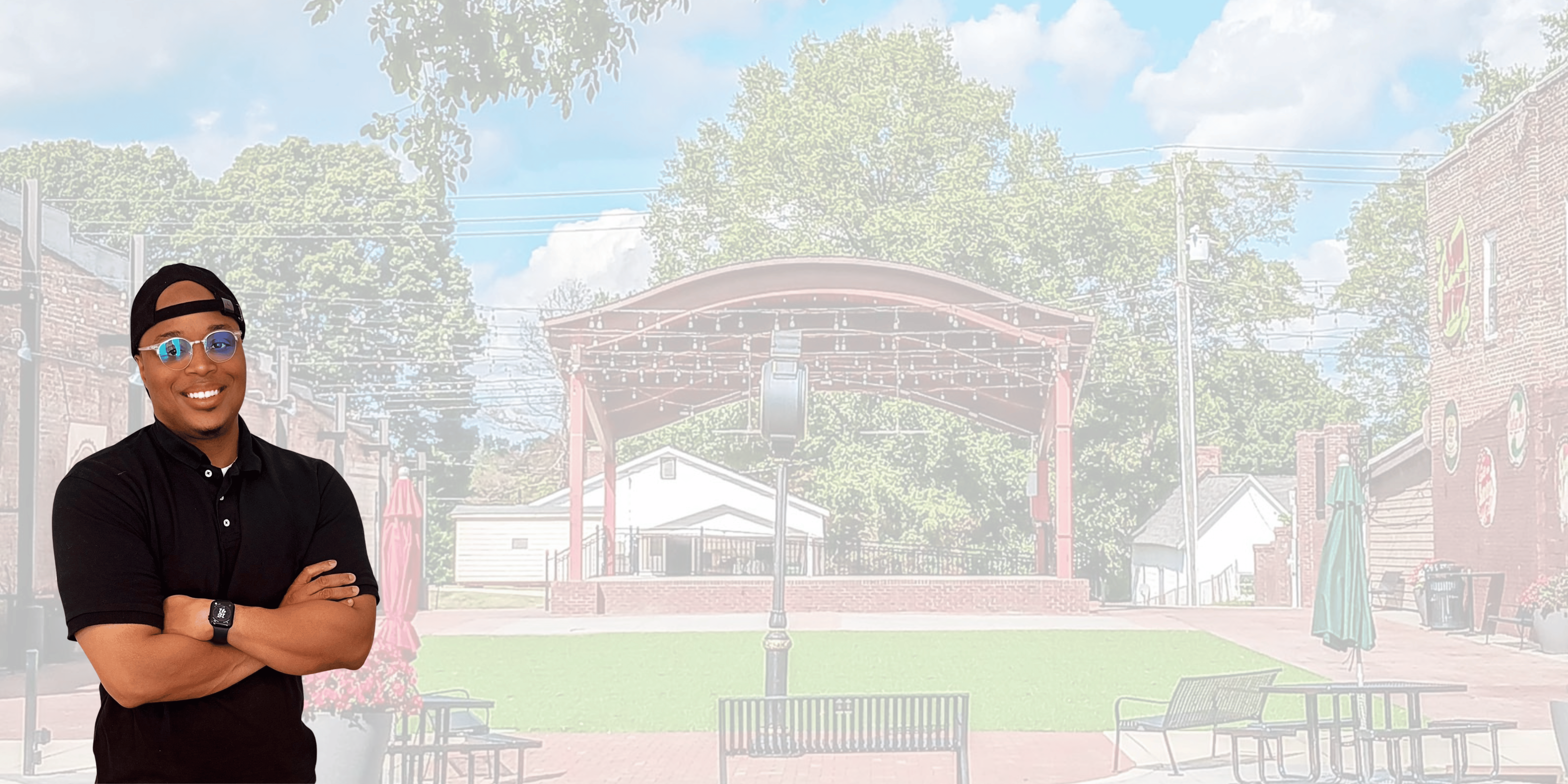 Bessemer City Town Square | Heart of the Community The charming town square in Bessemer City, North Carolina, featuring landscaped greenery, a fountain, and community-focused architecture.