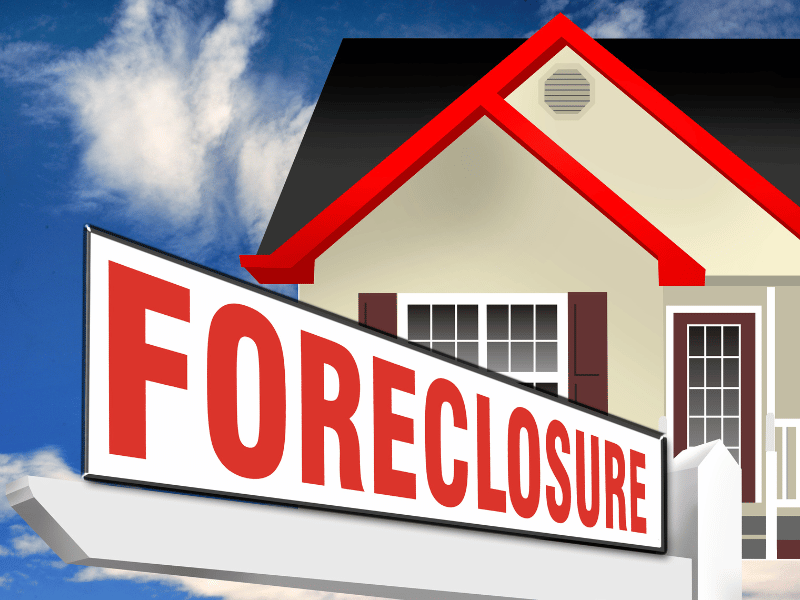 A house with a foreclosure sign in Apex, NC, representing a quick cash sale option.